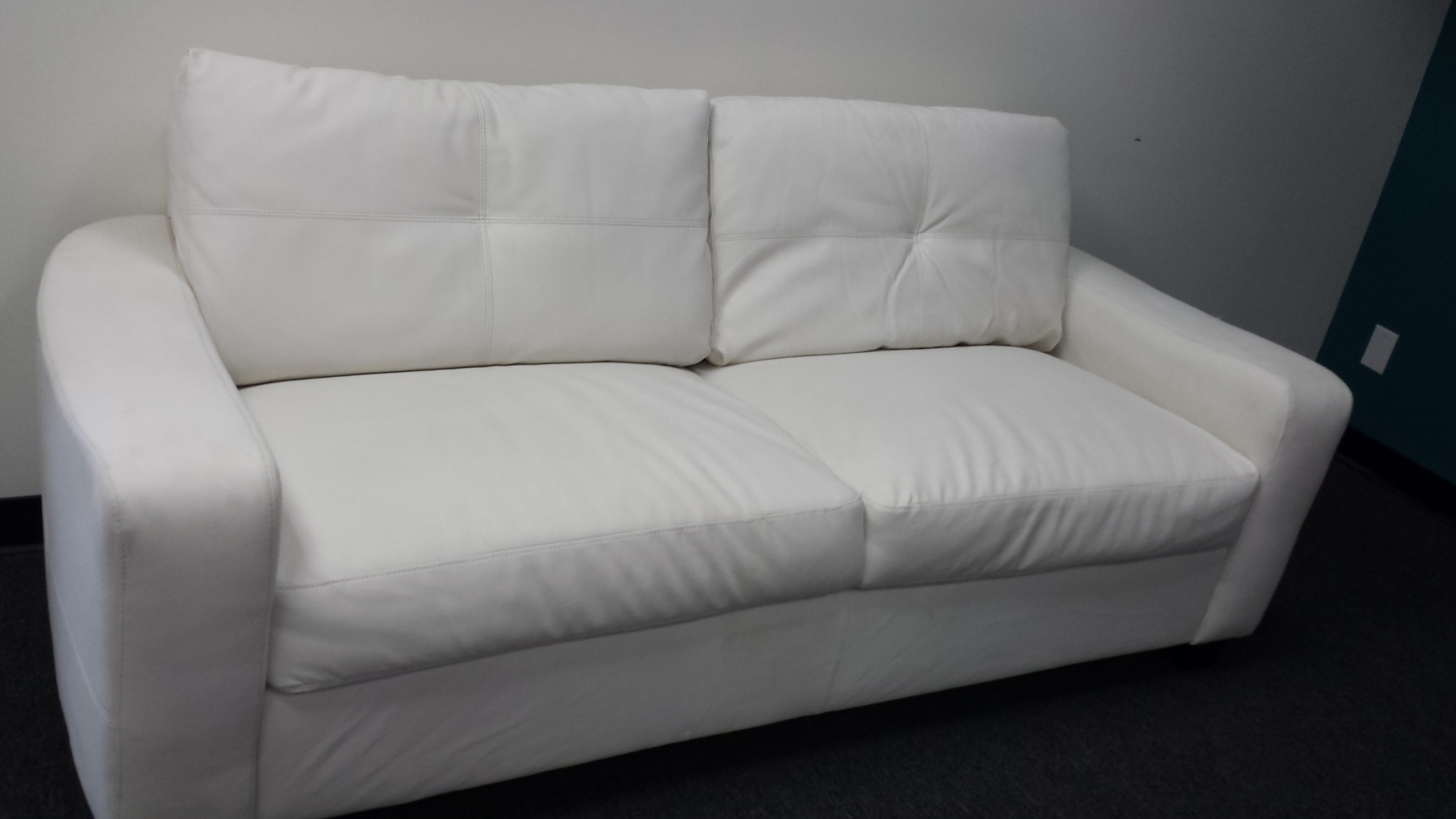 White Leather Plush Sofa Platinum Event Rentals