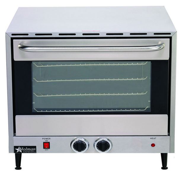 Tabletop electric convection oven, fits 3 quarter sheet pans Platinum