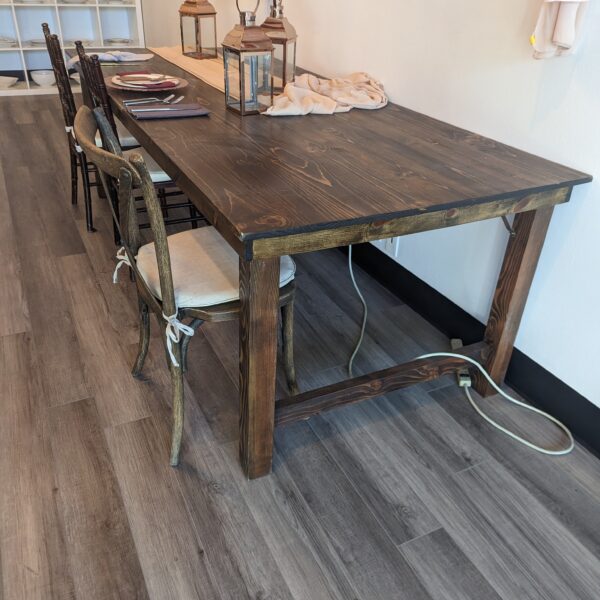 Dark Wood Farm Table Platinum Event Rentals