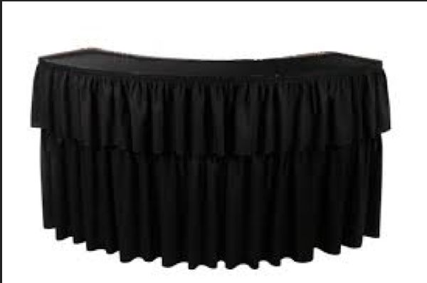 6foot serpentine bar includes black draping