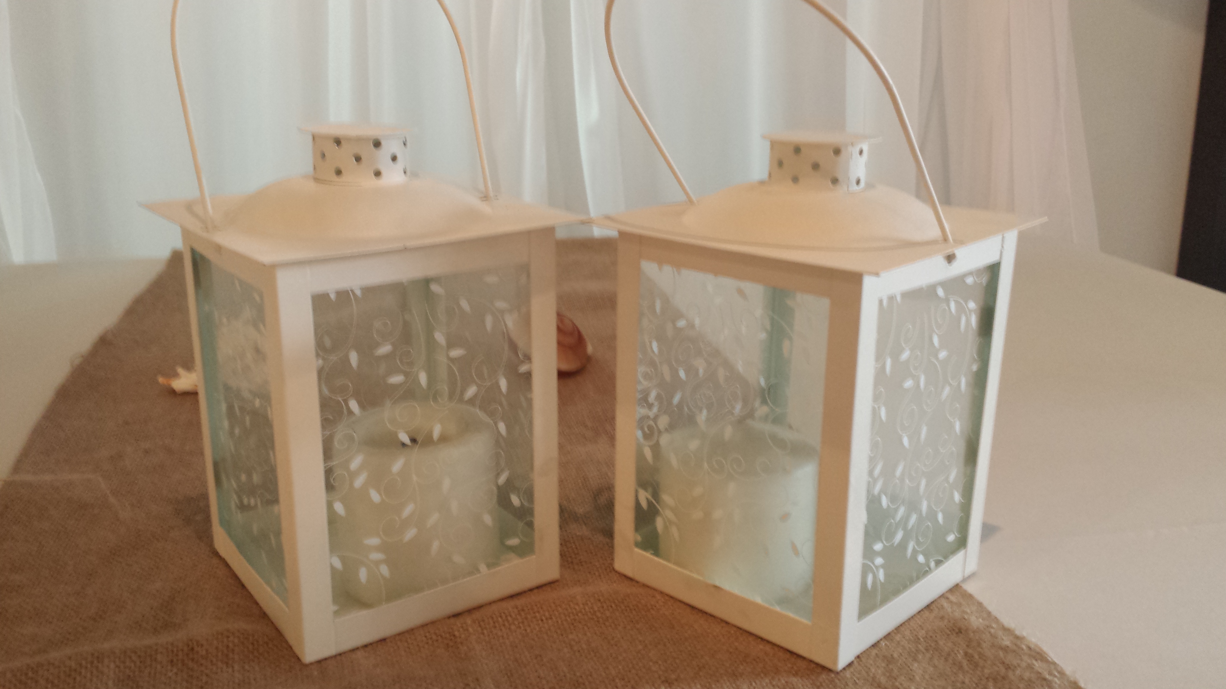 Lantern White With Battery Operated Led Candles Can Be Used White Led Lanterns Candle Included