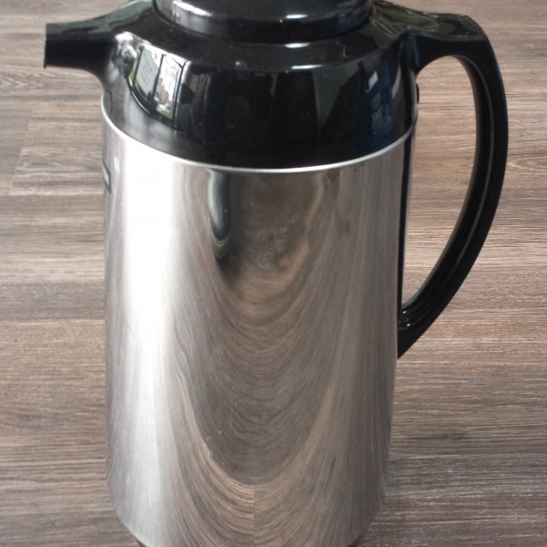 Chrome and black coffee urn