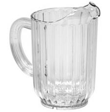 clear plastic water pitcher