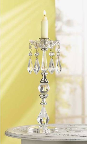 clear crystal single candelabra